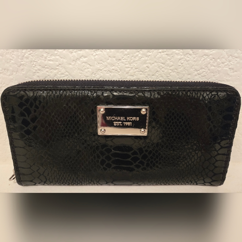 Michael Kors Black Snakeskin Wallet